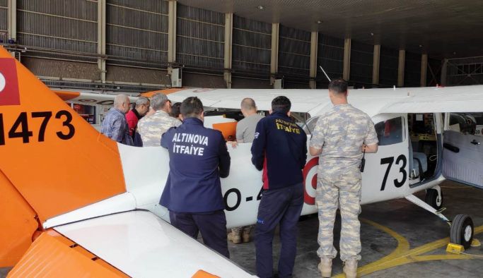 Altınova İtfaiyesine olası uçak kazası eğitimi